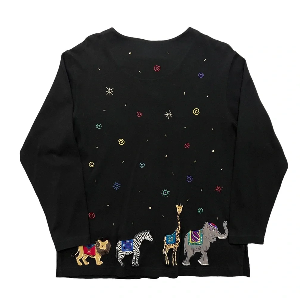 Vintage 90’s Embroidered Animal Cardigan